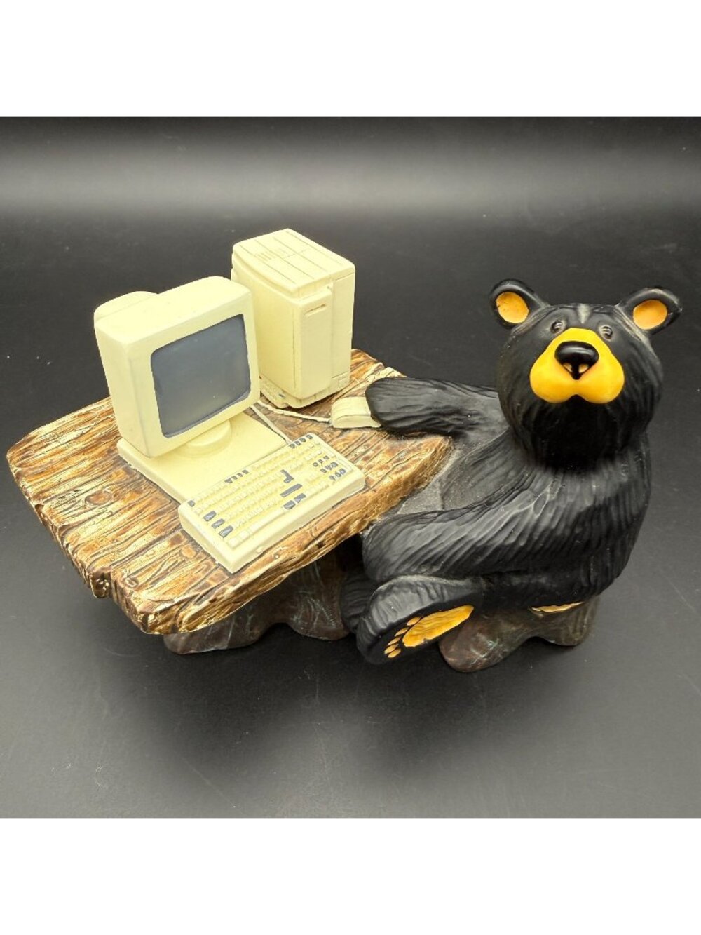 Vtg Big Sky Carvers Bearfoots Bears E-Bear Jeff Fleming Computer Desk Figurine